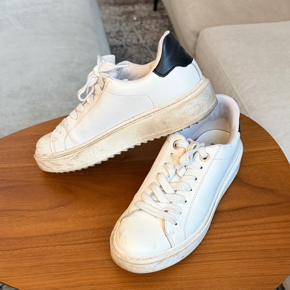 Steve Madden White and Black Sneakers